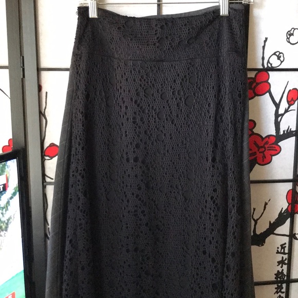 Black Crochet Knit Lace Maxi Skirt by Fickle - Picture 5 of 7